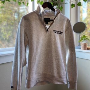 Grey Oregon Ducks quarter zip hoodie